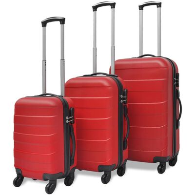 vidaXL Hard koffertsett 3 stk rød 45,5/55/66 cm