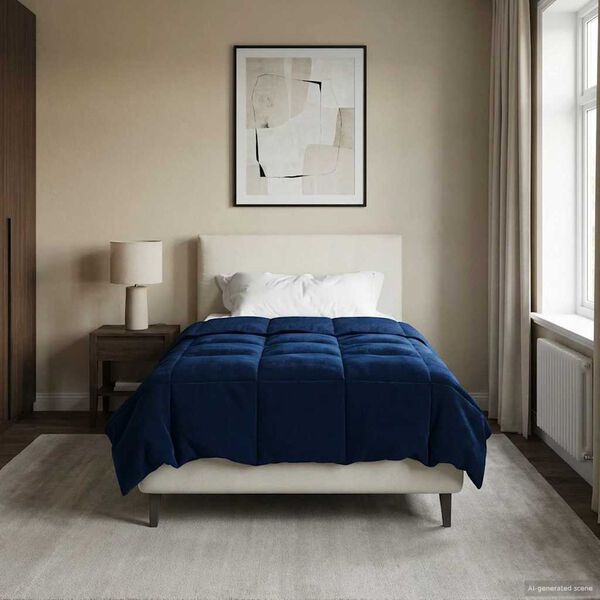 vidaXL Full &aring;r dyne Quilted M&oslash;rkebl&aring; 155 x 220 cm Mikrofiber