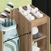 vidaXL Golfskap med hjul Ensfarget Artisan Eik 65 x 45 x 98 cm