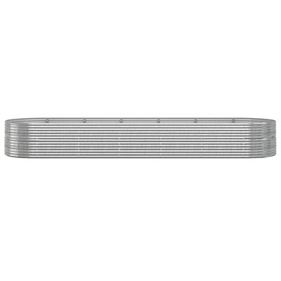 vidaXL Høybed pulverlakkert stål 510x140x68 cm sølv