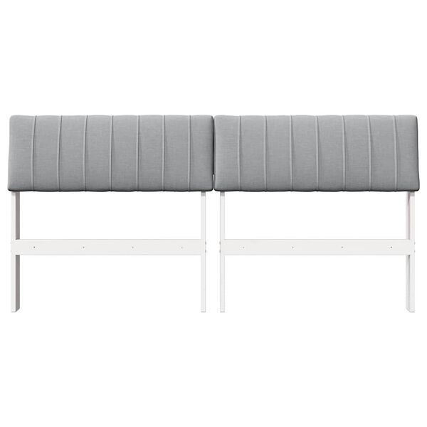 vidaXL Polstret sengegavl Lysegr&aring; 160 cm Massiv furu