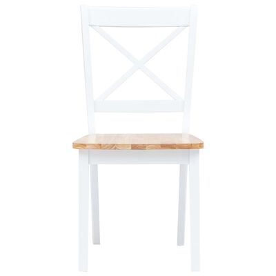 vidaXL Spisestoler 6 stk hvit og lys heltre gummitre