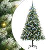 vidaXL Kunstig Hengslet Juletre med Flocket Sn&oslash; 300 LED-lys Varmhvit