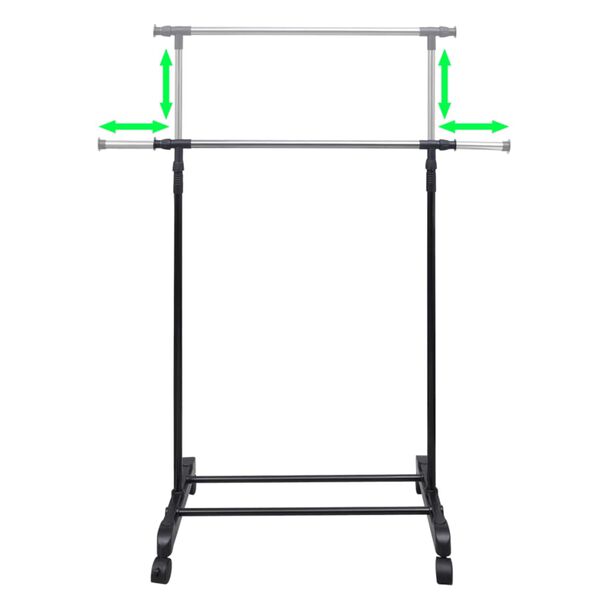 vidaXL Klesstativ justerbart 2 stk 1 klesstang