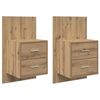vidaXL Vegghengt nattbord 2 pcs Artisan Eik 48,5 x 32,5 x 80 cm