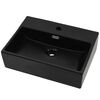 vidaXL Servant med kranhull keramisk svart 51,5x38,5x15 cm