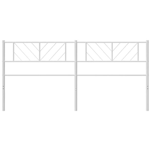 vidaXL Utskiftbar sengegavl i metall hvit 180 cm