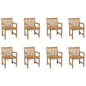 vidaXL Utestoler 8 stk heltre teak