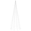 vidaXL LED Juletre p&aring; Flaggstang 550 LEDs Varm Hvit 300 cm