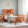 vidaXL Seng med bokhylle uten madrass voksbrun 75x190 cm heltre furu