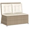vidaXL Hagebenk med pute Beige Poly rattan