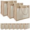 vidaXL Jute h&aring;ndvesker med lomme 10 Naturlig og Hvit 26 x 22 x 14 cm
