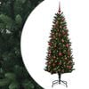 vidaXL Kunstig juletre med kuler 120 cm 150 LED-lys Varmhvit PE og PVC
