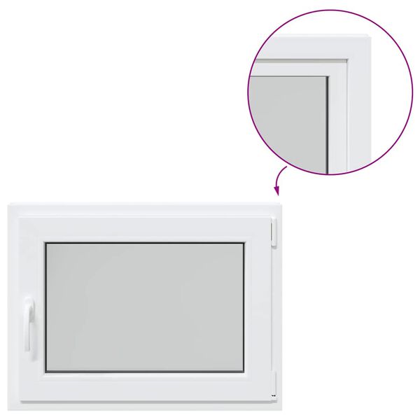 vidaXL Kjellervindu "RISOR" 80x50 cm vipp-og-sving DIN høyre hvit