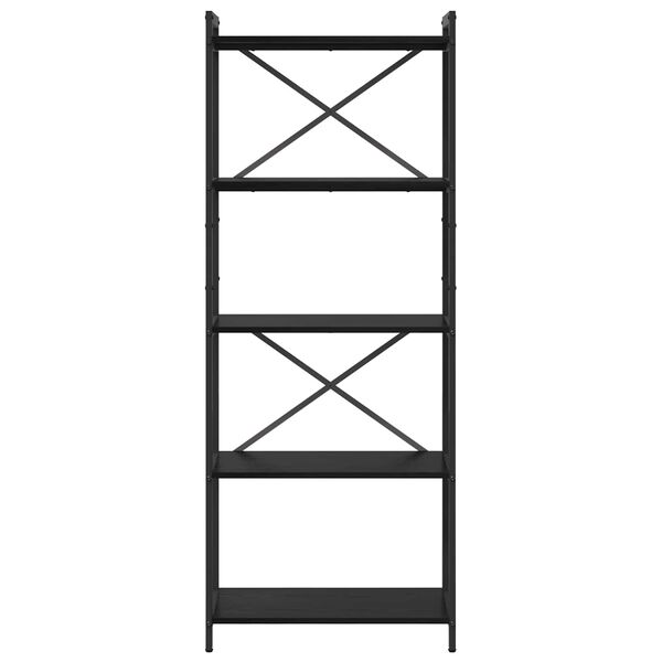 vidaXL Bokhylle Svart Eik 60 x 30 x 155 cm Konstruert tre