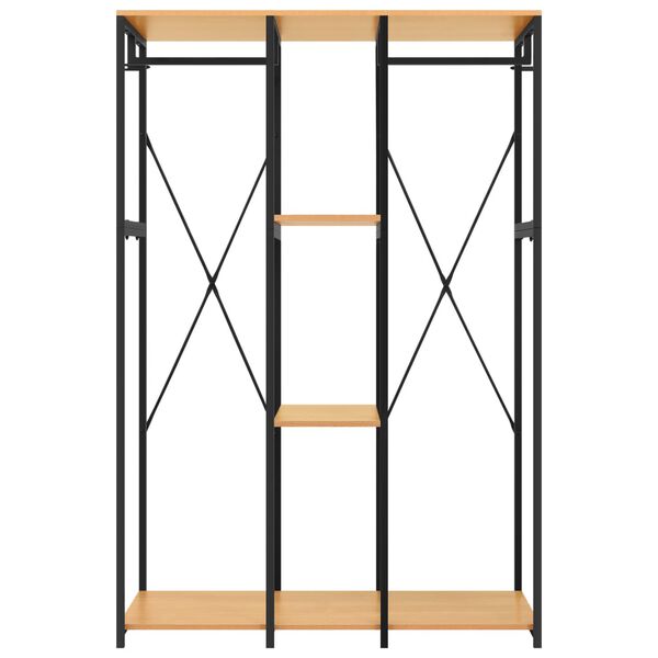 vidaXL Garderobe svart og eik 110x40x167 cm metall og sponplate