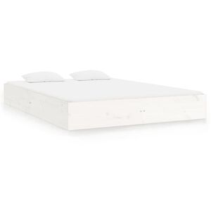 vidaXL Sengeramme hvit heltre 150x200 cm King Size
