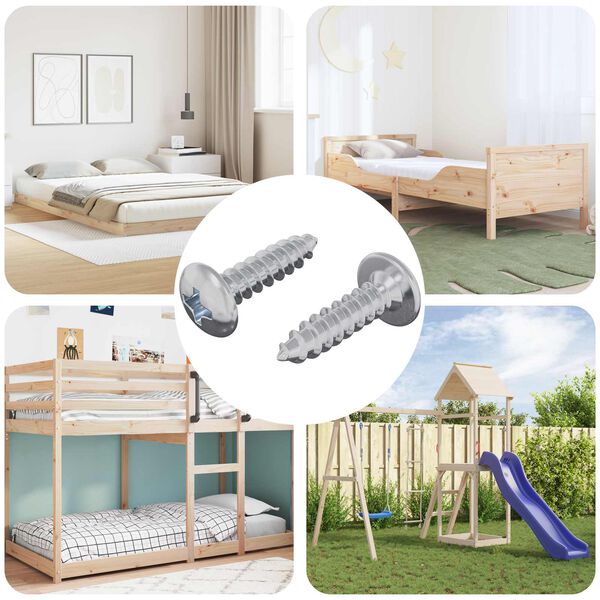 vidaXL Skrue 2 pcs s&oslash;lv M4 x 16 mm St&aring;l