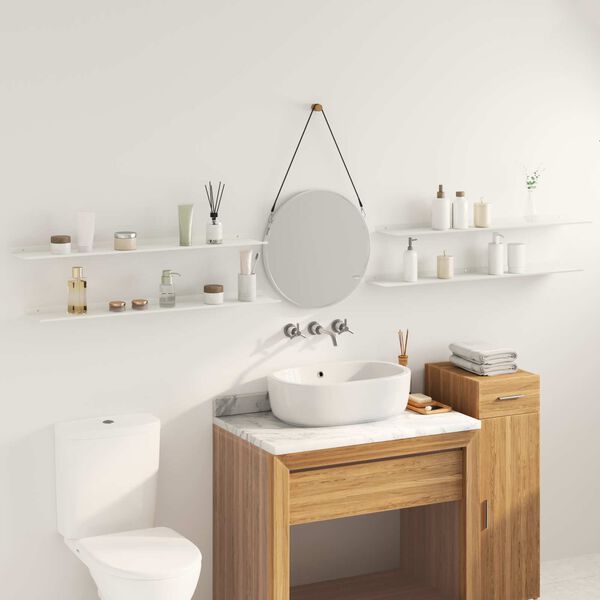 vidaXL Flytende hylle Veggmontert 4 pcs Hvit 100 x 18 x 2,5 cm St&aring;l