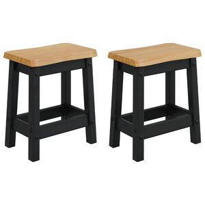 vidaXL Barstol EKAI 2 stk. Svart 40 x 29 x 45,5 cm Heltre furu