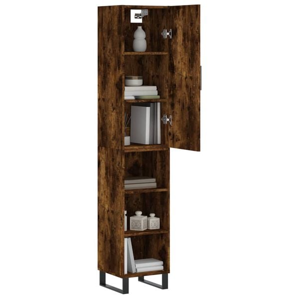 vidaXL Highboard r&oslash;kt eik 34,5x34x180 cm konstruert tre