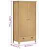 vidaXL Garderobeskap 2 dører Hill 89x50x170 cm heltre furu