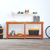 vidaXL Arbeidsbenk med hylle VoksBrun 180 x 50 x 80 cm Massiv furu