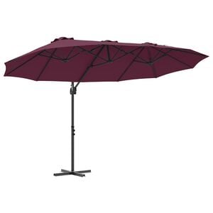vidaXL Parasoll Bordeaux R&oslash;d 372 x 198 x 243 cm Polyester og aluminium