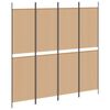 vidaXL 4-panel romdeler Beige 200 x 200 cm Stoff