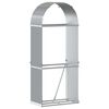vidaXL Vedholder lysegr&aring; 80x45x190 cm galvanisert st&aring;l