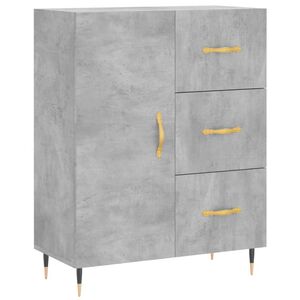 vidaXL Skjenk betonggr&aring; 69,5x34x90 cm konstruert tre