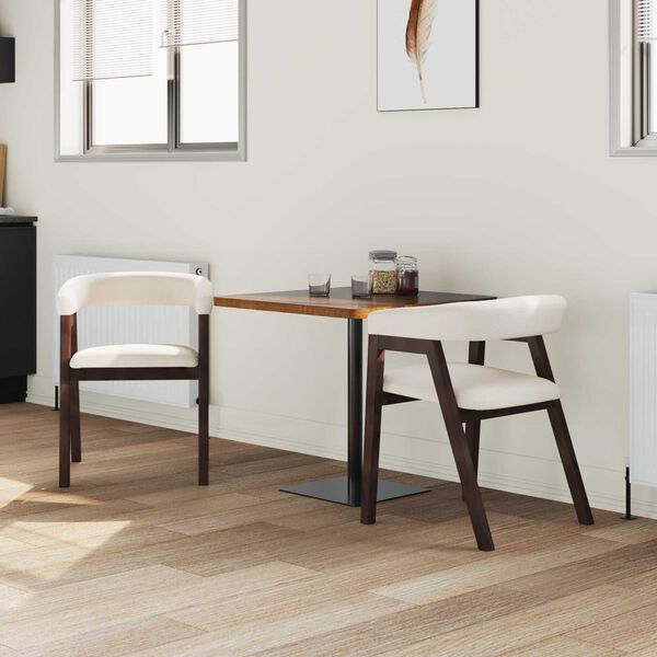 vidaXL Spisestoler 2 pcs Lys Brun 54 x 57 x 73 cm Solid Gummitre