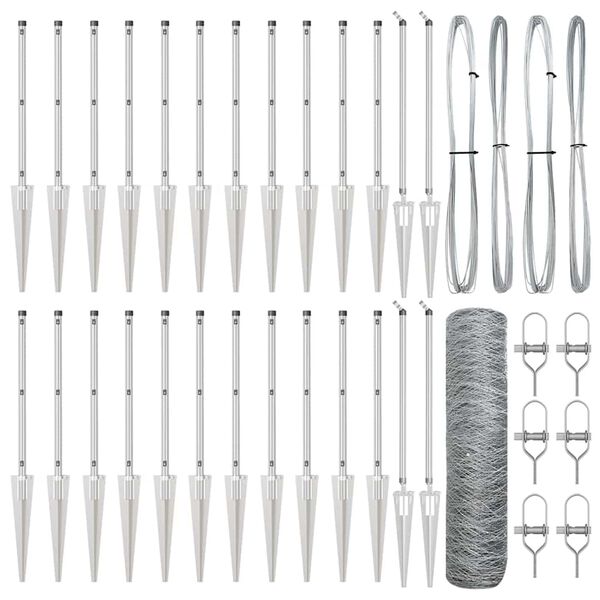 vidaXL Gjerdep&aring;le s&oslash;lv 50 x 0,6 m (50 mm nett) St&aring;l