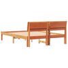 vidaXL Sengestamme med hodegjerde Vokset Brun 140 x 190 cm Massiv furu