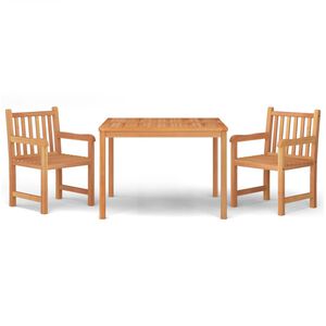vidaXL Hagespisegruppe 3 deler heltre teak
