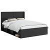 vidaXL Sengramme med oppbevaring og hodegavl Svart 135 x 190 cm