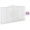 vidaXL Gabionkurver buede 5 stk 400x50x220/240 cm galvanisert jern