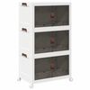 vidaXL Oppbevaringsboks stablebar med hjul 3-lags 75 L 64x39,5x110,5cm