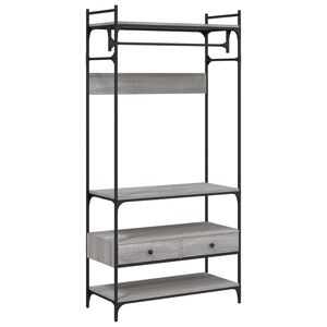 vidaXL Garderobe med skuffer gr&aring; sonoma 89x39x184,5 cm konstruert tre