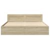 vidaXL Sengeramme med hodegavl sonoma eik 180x200 cm konstruert tre