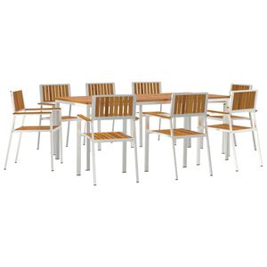 vidaXL Utend&oslash;rs spisestue sett 9 stk. 200 x 90 x 75 cm