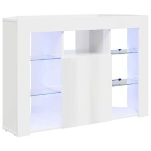 vidaXL Hj&oslash;rne LED TV-skap H&oslash;yglanset Hvit 100x40x68cm Konstruert tre