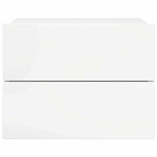 vidaXL Nattbord 2 stk høyglans hvit 40x30x30 cm konstruert tre