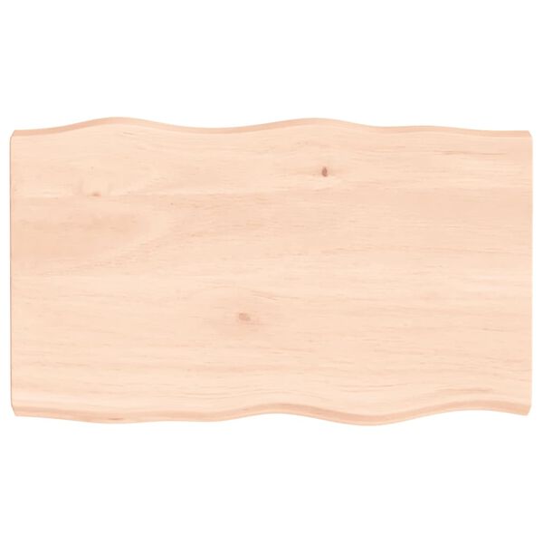 vidaXL Bordplate 100x60x(2-6) cm ubehandlet heltre eik naturlig kant
