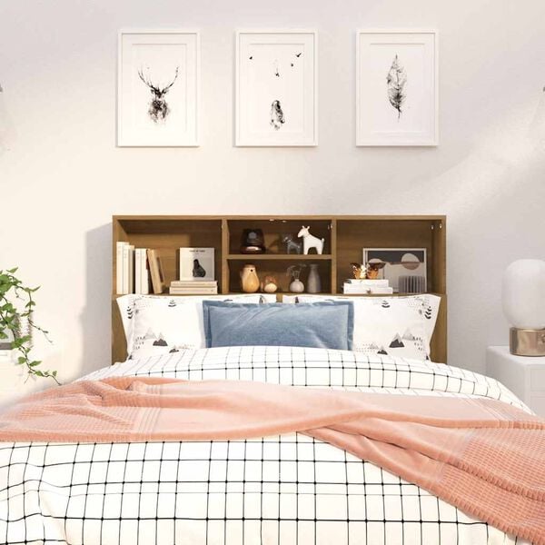 vidaXL Sengegavlskap brun eik 120x19x103,5 cm