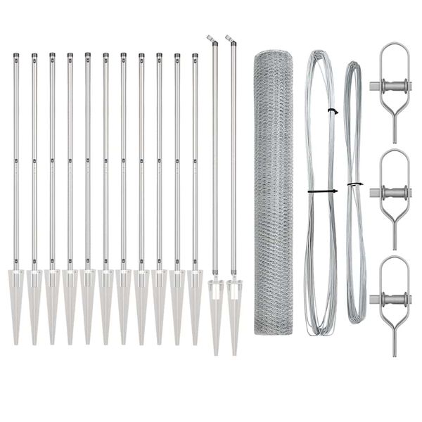 vidaXL Gjerdep&aring;le s&oslash;lv 25 x 1,2 m (13 mm mesh) St&aring;l