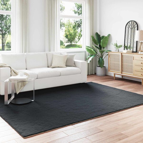vidaXL Kunstpels Kanin Teppe Olite Svart 200 x 280 cm Polyester