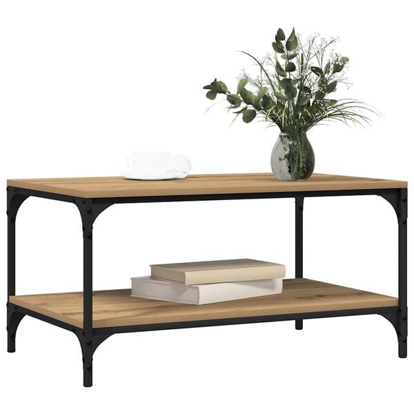 vidaXL Kaffebord Artisan Eik 81 x 50 x 40 cm Konstruert tre