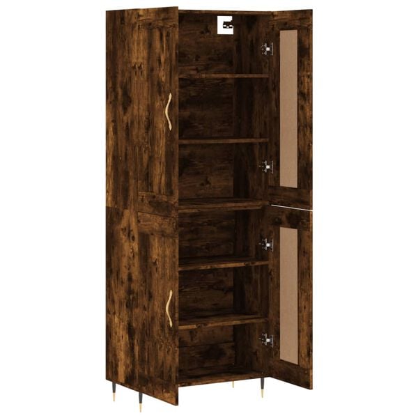 vidaXL Highboard r&oslash;kt eik 69,5x34x180 cm konstruert tre