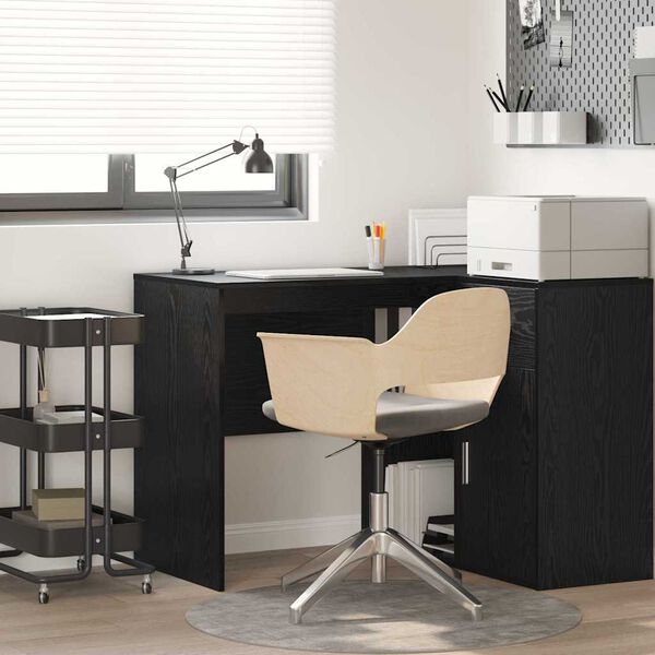 vidaXL Skrivebord med hylle Svart Eik 102 x 50 x 75 cm Konstruert tre